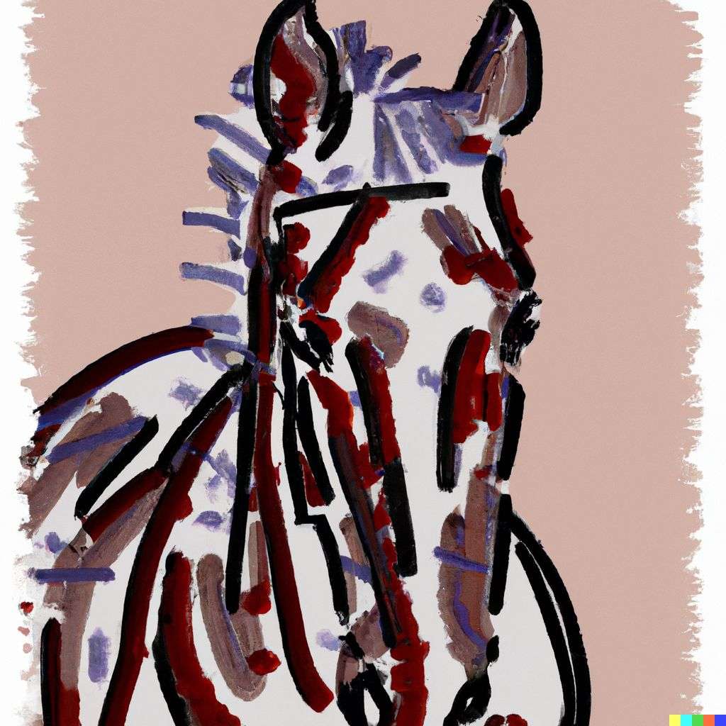 a horse, painting, minimalism style